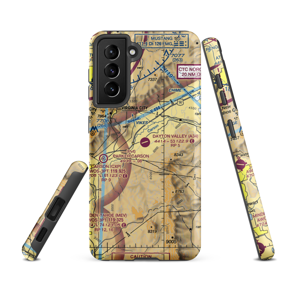Dayton Valley Airpark (A34) VFR Sectional Samsung Phone Case Samsung Galaxy S21 FE model shown