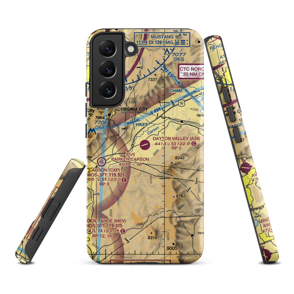 Dayton Valley Airpark (A34) VFR Sectional Samsung Phone Case Samsung Galaxy S22 Plus model shown