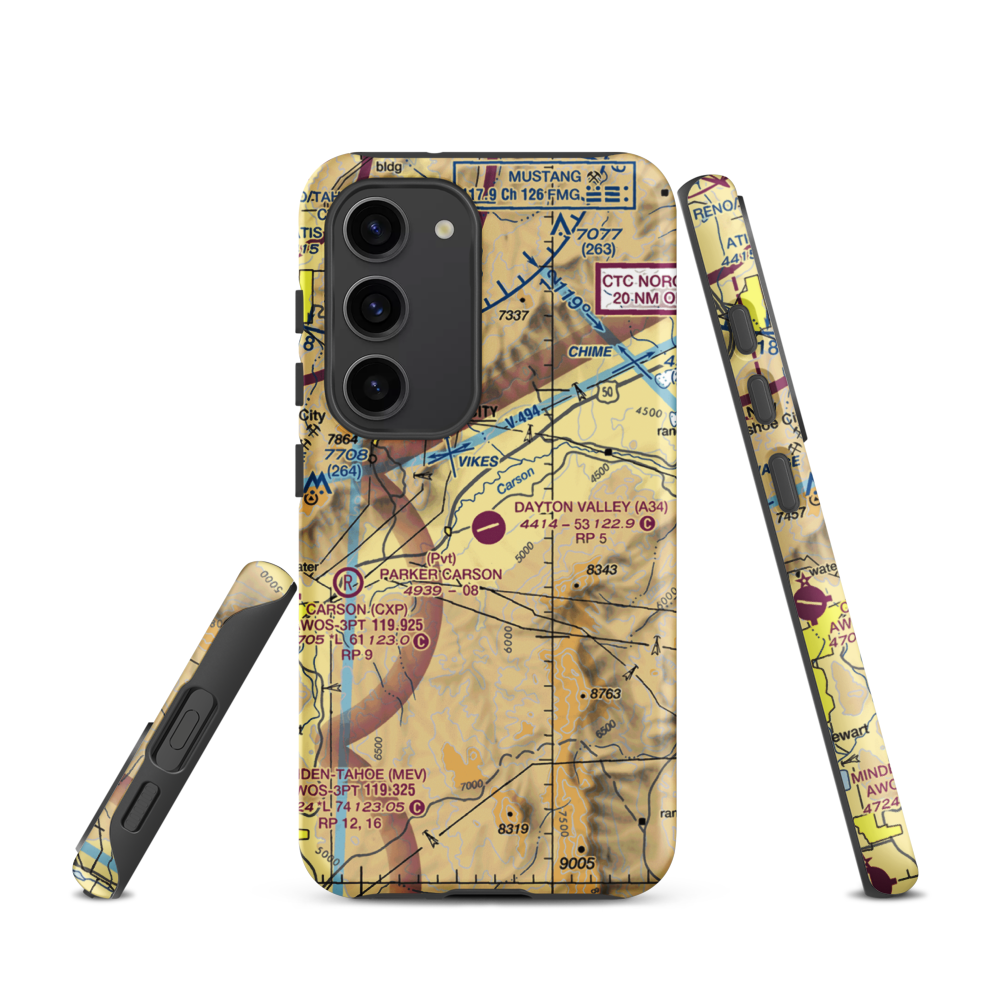 Dayton Valley Airpark (A34) VFR Sectional Samsung Phone Case Samsung Galaxy S23 model shown