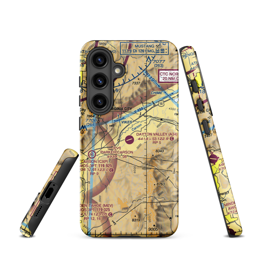 Dayton Valley Airpark (A34) VFR Sectional Samsung Phone Case Samsung Galaxy S24 model shown