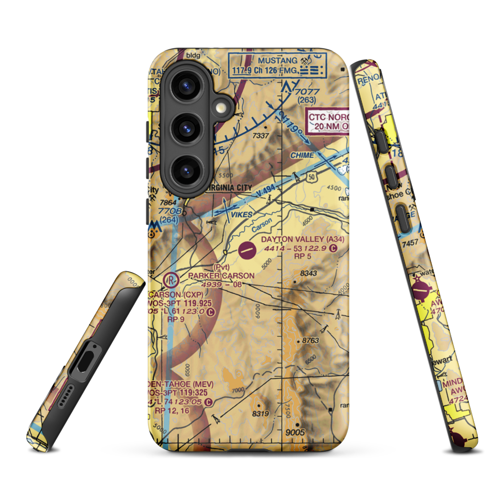 Dayton Valley Airpark (A34) VFR Sectional Samsung Phone Case Samsung Galaxy S24 Plus model shown