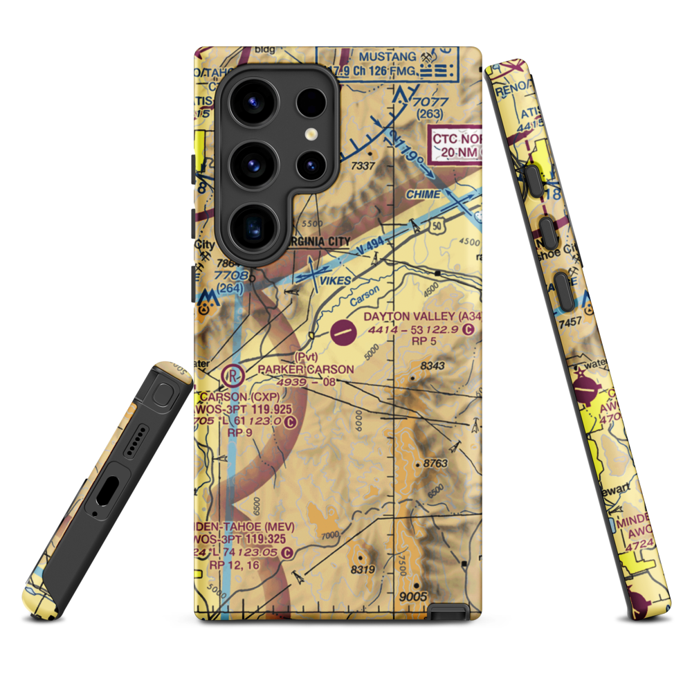 Dayton Valley Airpark (A34) VFR Sectional Samsung Phone Case Samsung Galaxy S24 Ultra model shown