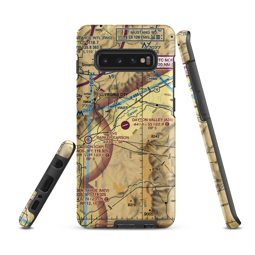 Dayton Valley Airpark (A34) VFR Sectional Samsung Phone Case Samsung Galaxy S10 Plus model shown