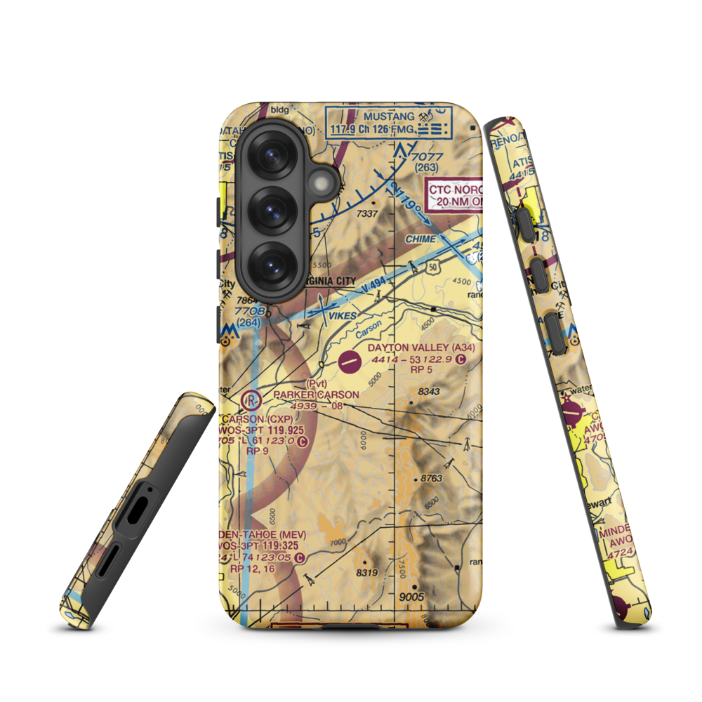 Dayton Valley Airpark (A34) VFR Sectional Samsung Phone Case Samsung Galaxy S25 model shown