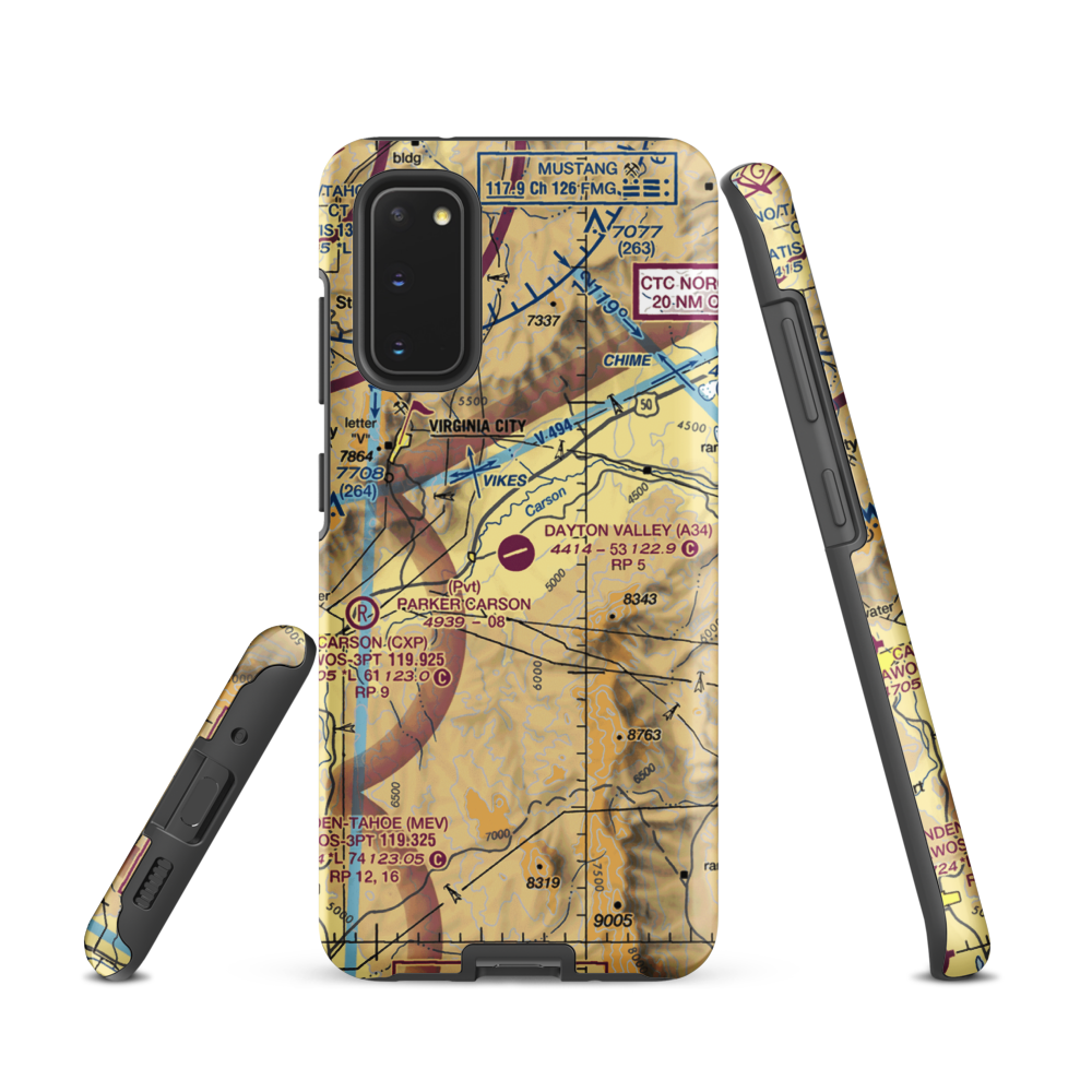 Dayton Valley Airpark (A34) VFR Sectional Samsung Phone Case Samsung Galaxy S20 model shown