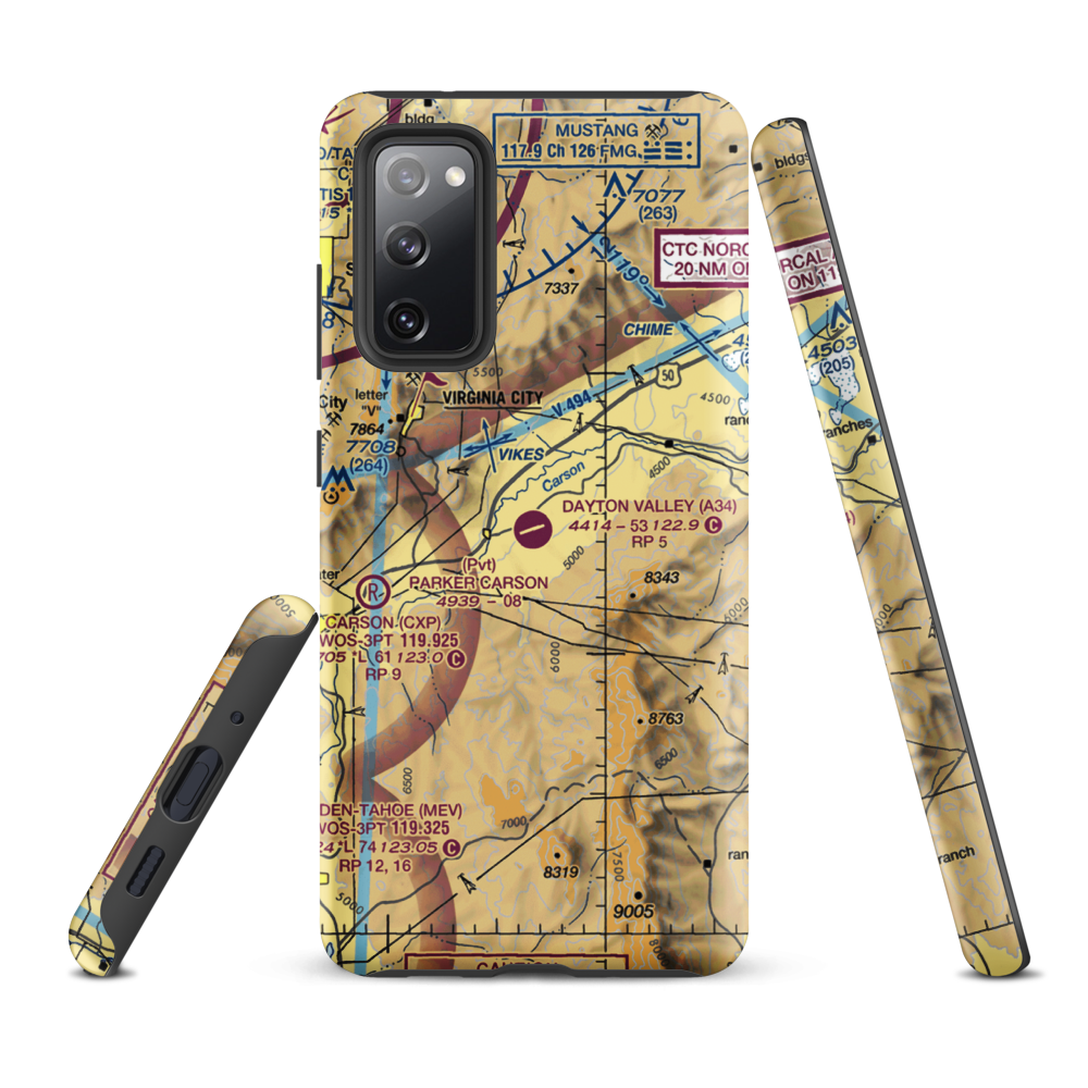 Dayton Valley Airpark (A34) VFR Sectional Samsung Phone Case Samsung Galaxy S20 FE model shown