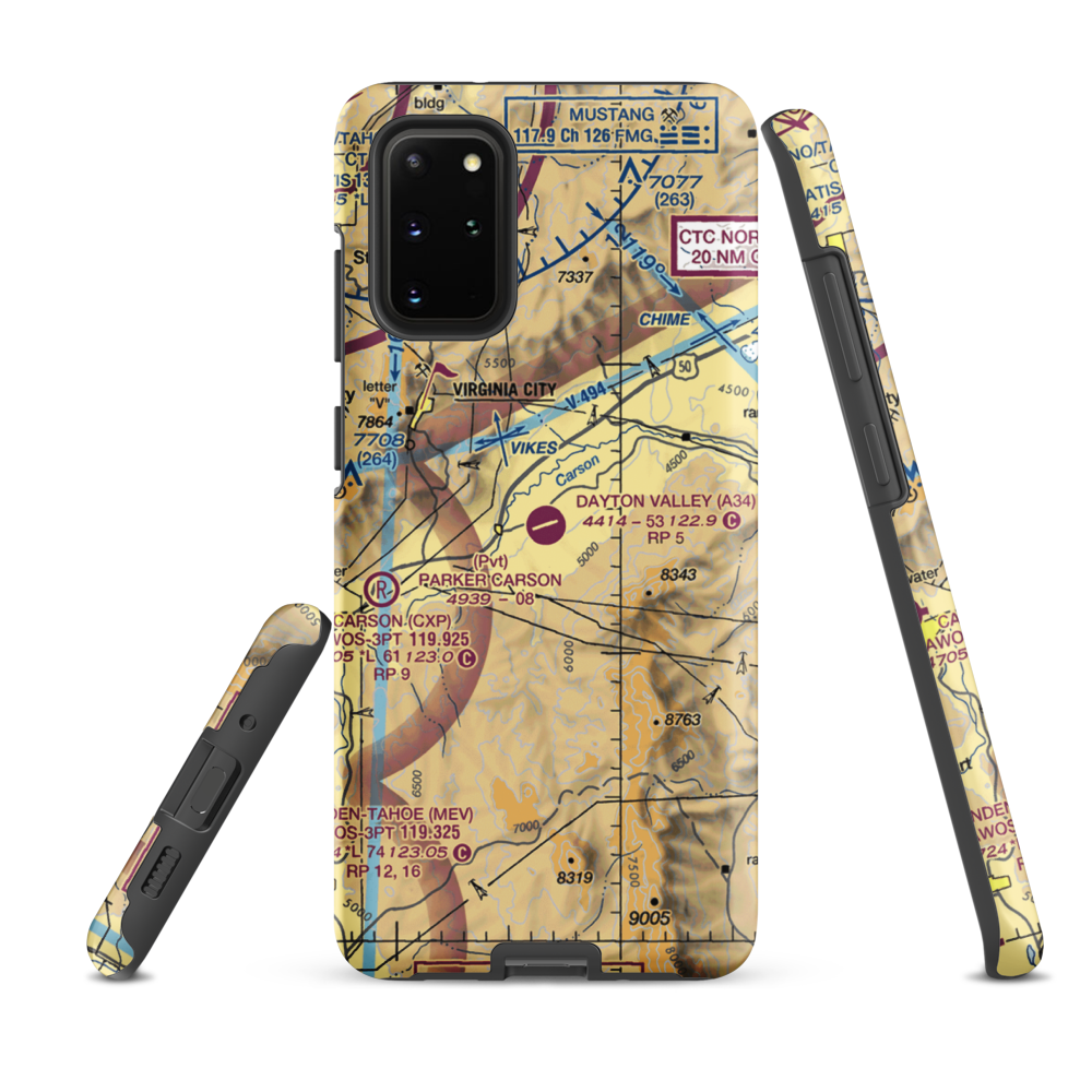 Dayton Valley Airpark (A34) VFR Sectional Samsung Phone Case Samsung Galaxy S20 Plus model shown