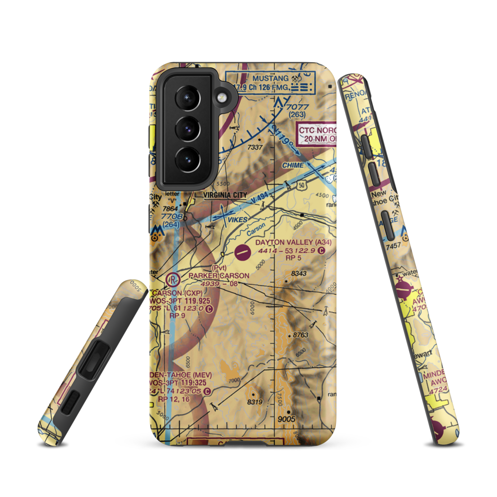 Dayton Valley Airpark (A34) VFR Sectional Samsung Phone Case Samsung Galaxy S21 model shown