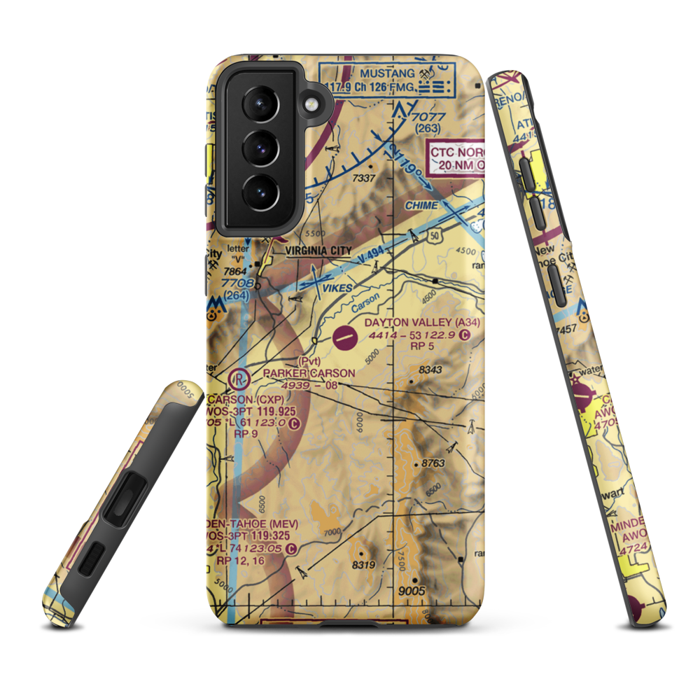 Dayton Valley Airpark (A34) VFR Sectional Samsung Phone Case Samsung Galaxy S21 Plus model shown