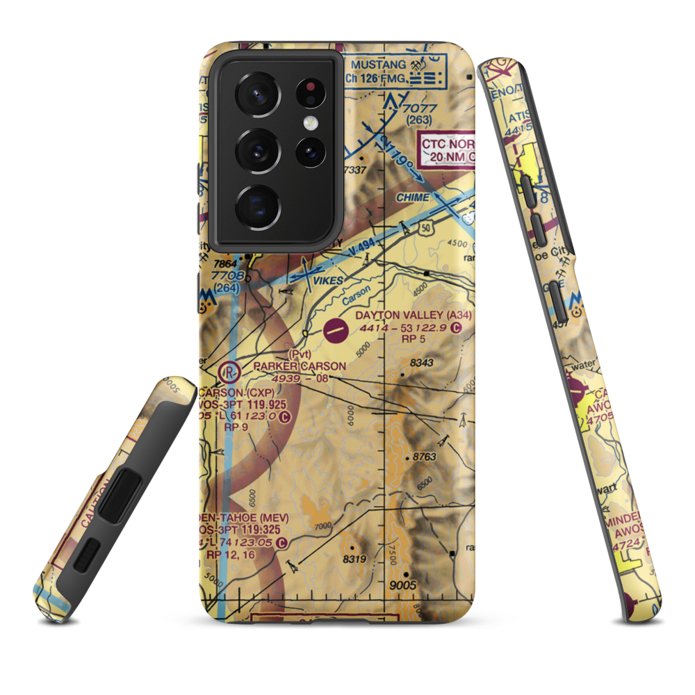 Dayton Valley Airpark (A34) VFR Sectional Samsung Phone Case Samsung Galaxy S21 Ultra model shown