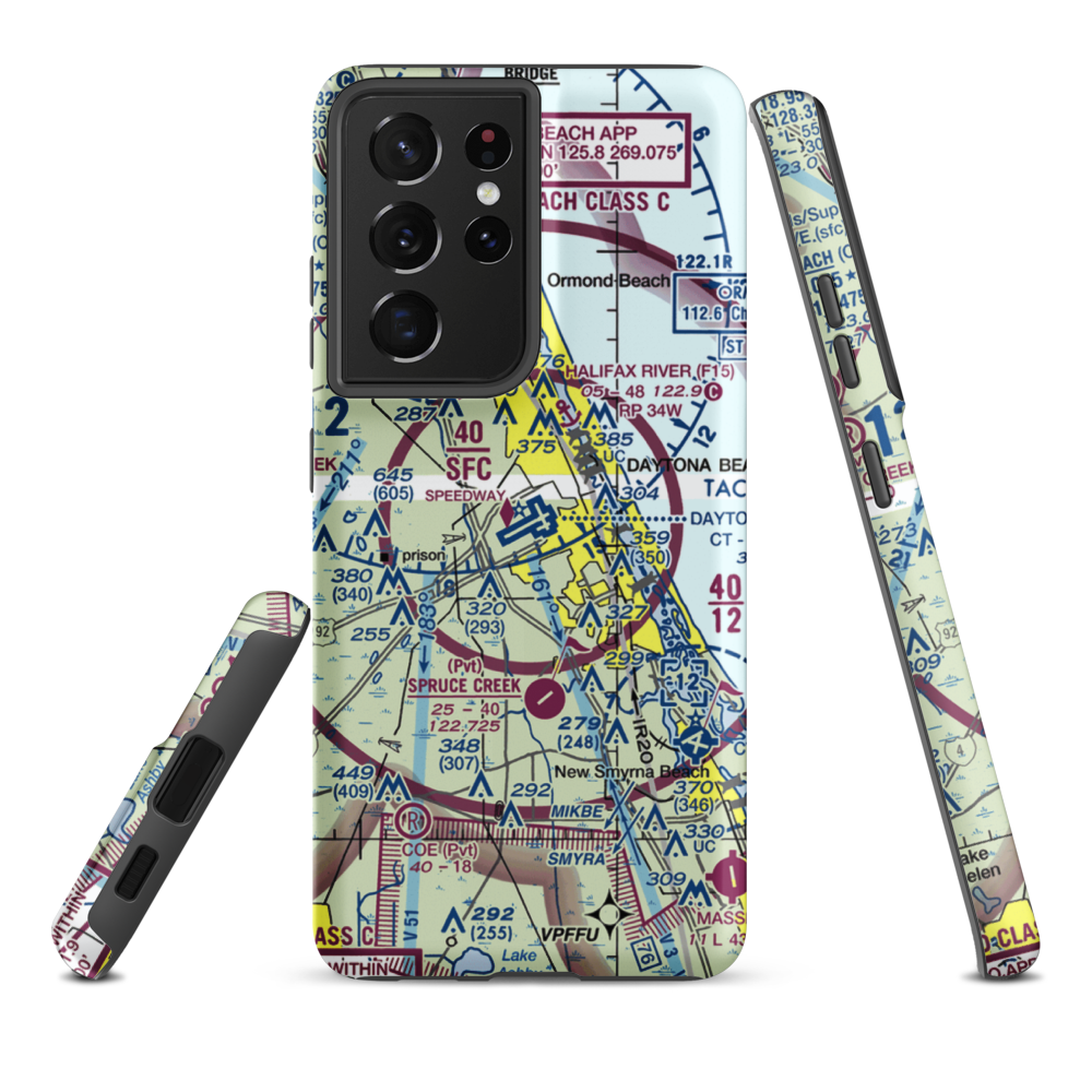 Daytona Beach International Airport (DAB) VFR Sectional Samsung Phone Case Samsung Galaxy S21 Ultra model shown