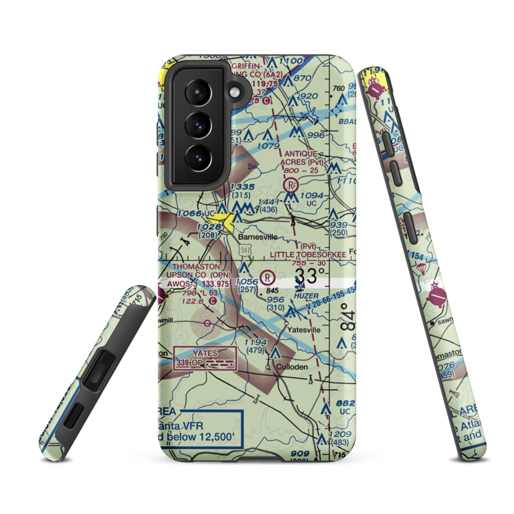 De De Airport (1GA6) VFR Sectional Samsung Phone Case Samsung Galaxy S21 FE model shown