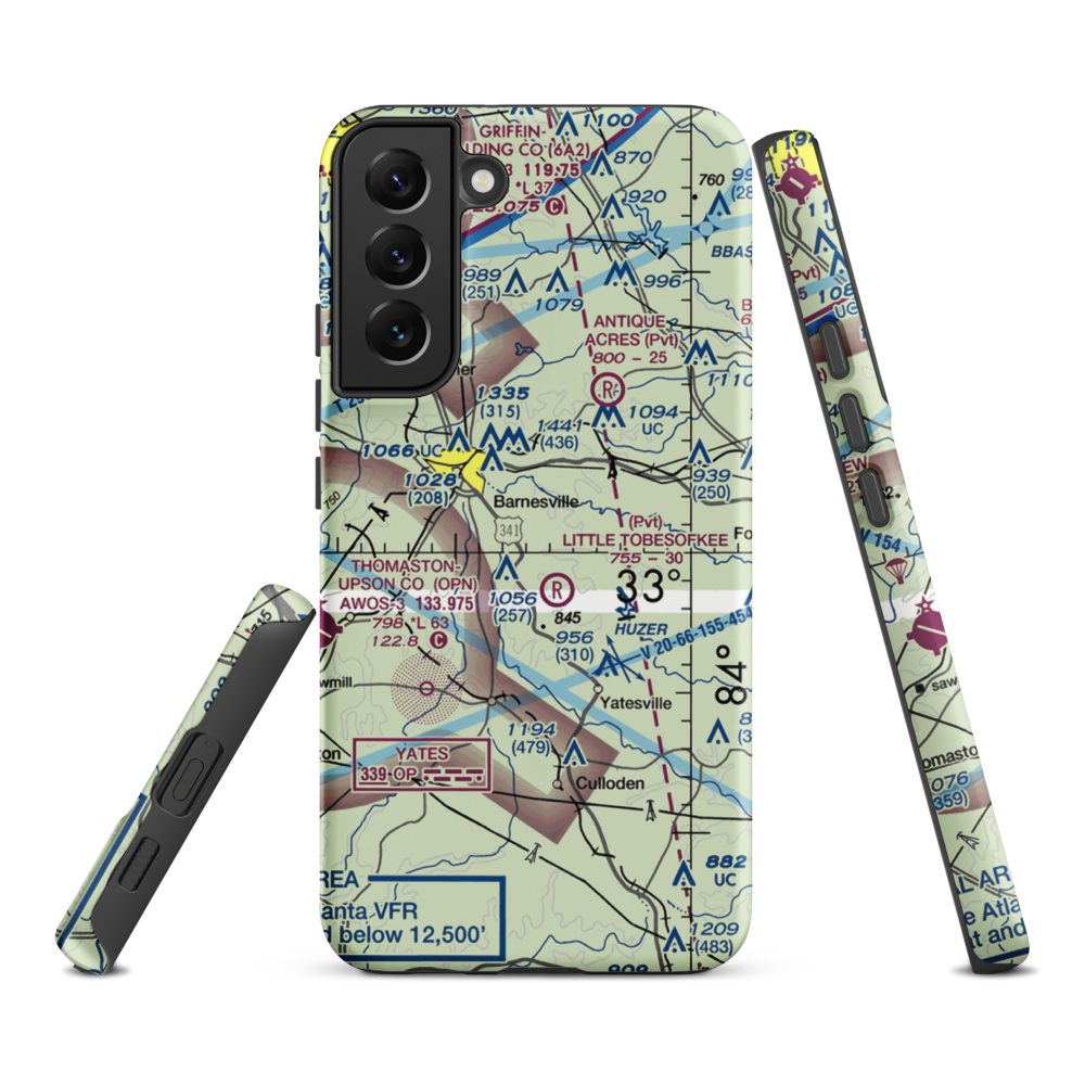 De De Airport (1GA6) VFR Sectional Samsung Phone Case Samsung Galaxy S22 Plus model shown