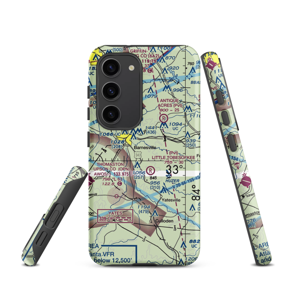 De De Airport (1GA6) VFR Sectional Samsung Phone Case Samsung Galaxy S23 model shown