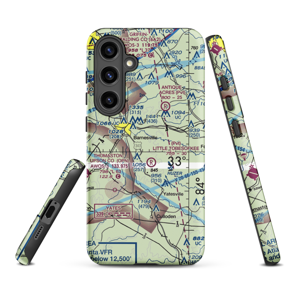 De De Airport (1GA6) VFR Sectional Samsung Phone Case Samsung Galaxy S24 Plus model shown
