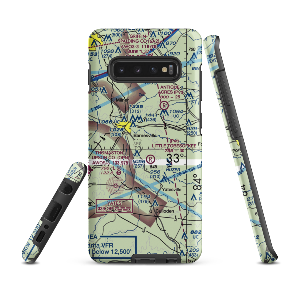 De De Airport (1GA6) VFR Sectional Samsung Phone Case Samsung Galaxy S10 Plus model shown