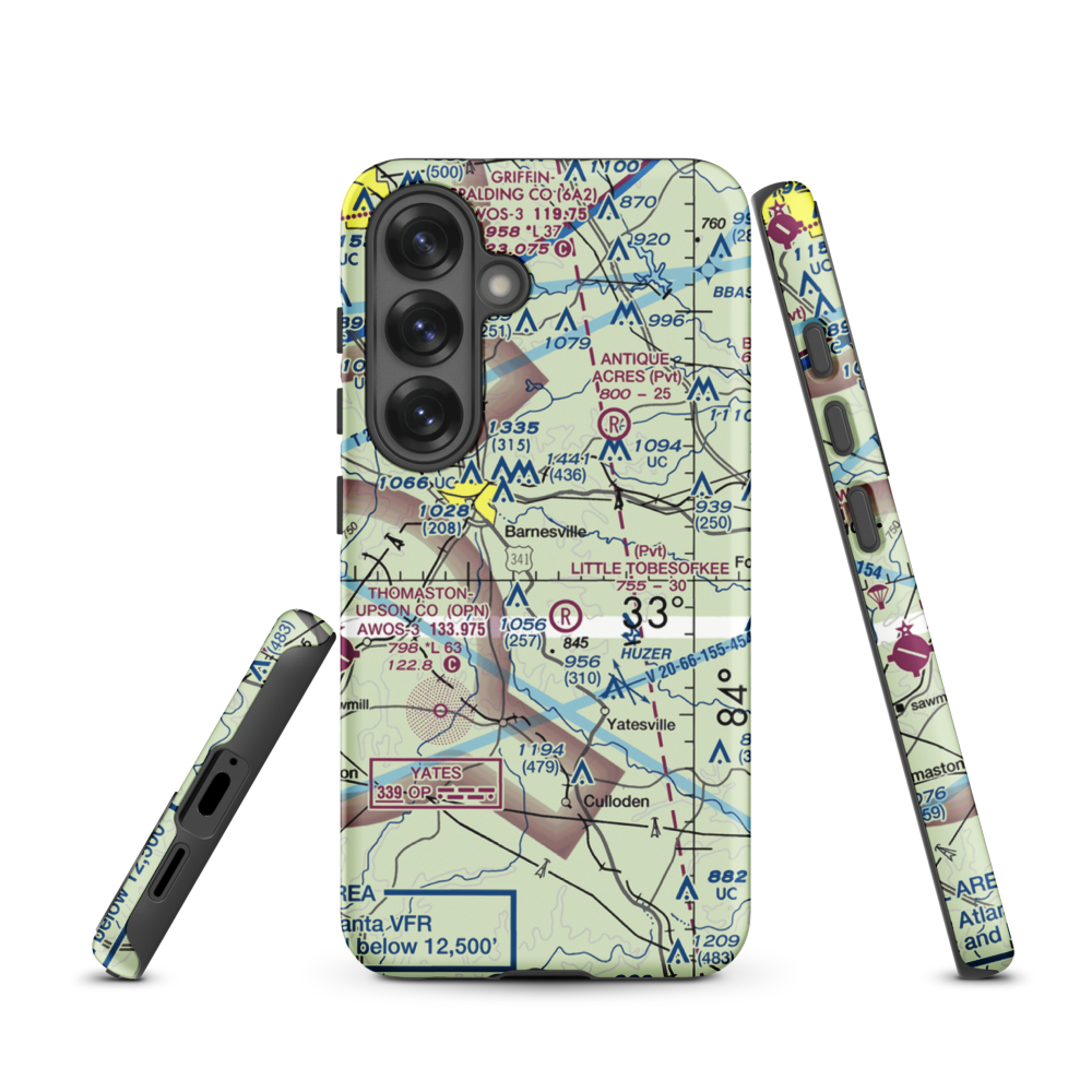 De De Airport (1GA6) VFR Sectional Samsung Phone Case Samsung Galaxy S25 model shown
