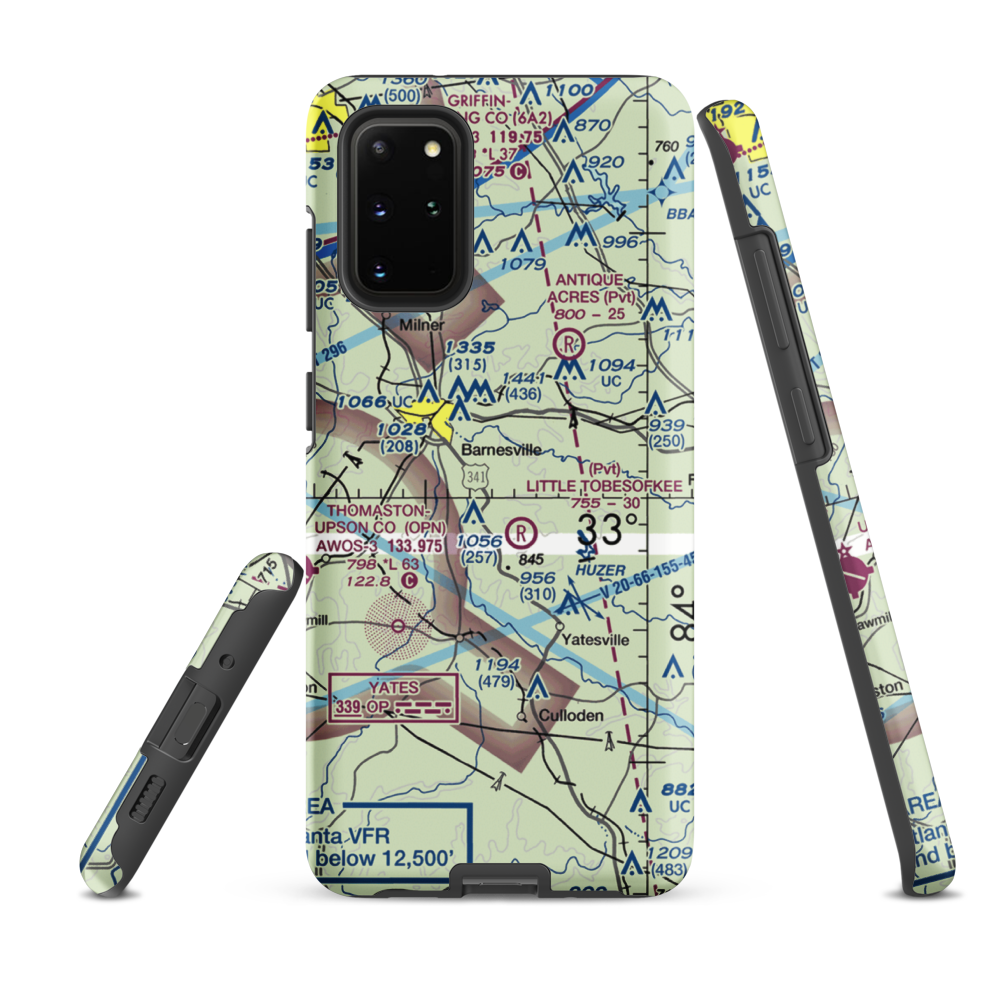 De De Airport (1GA6) VFR Sectional Samsung Phone Case Samsung Galaxy S20 Plus model shown