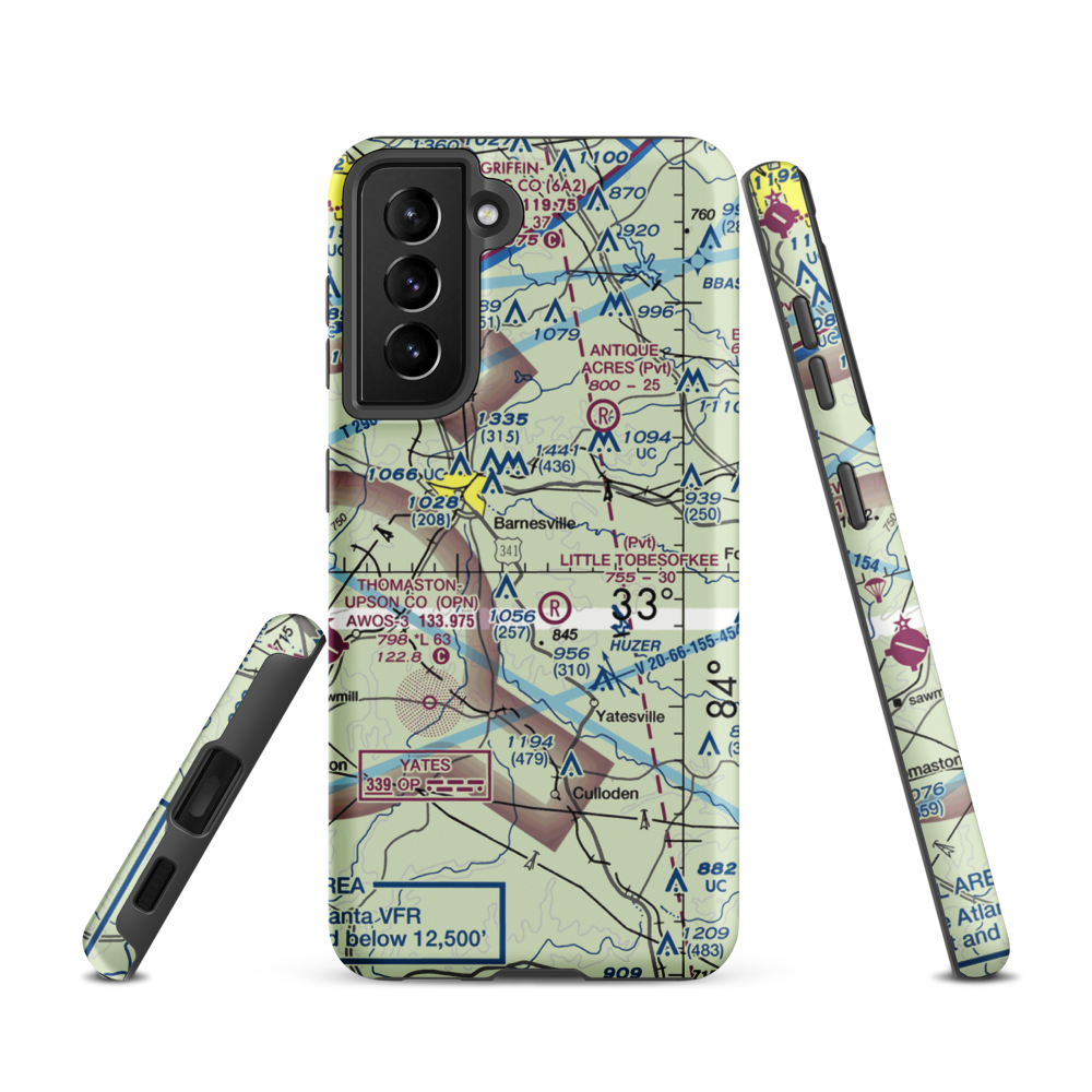 De De Airport (1GA6) VFR Sectional Samsung Phone Case Samsung Galaxy S21 model shown