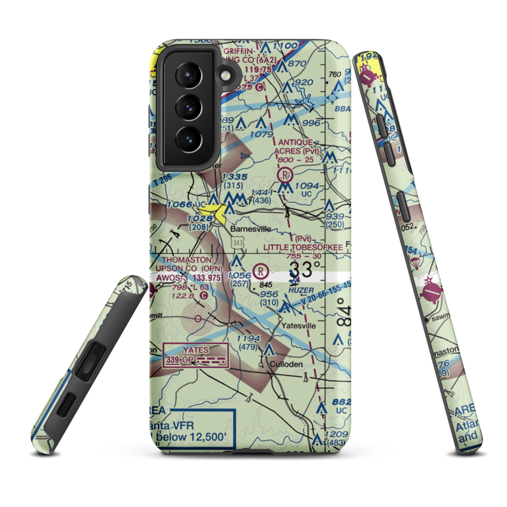 De De Airport (1GA6) VFR Sectional Samsung Phone Case Samsung Galaxy S21 Plus model shown