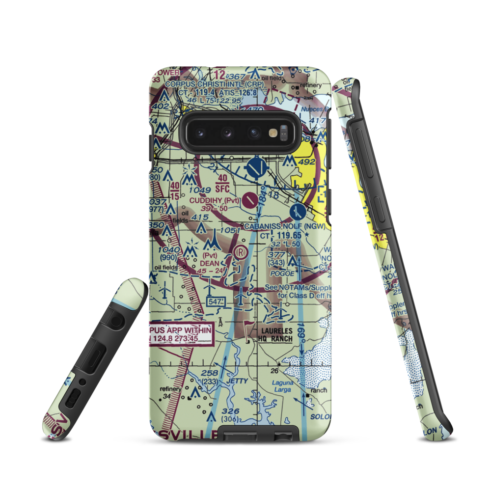 Dean Airport (69TA) VFR Sectional Samsung Phone Case Samsung Galaxy S10 model shown