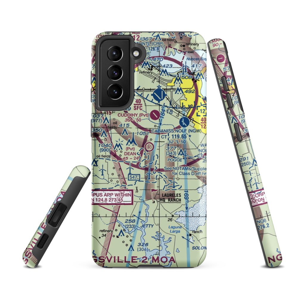 Dean Airport (69TA) VFR Sectional Samsung Phone Case Samsung Galaxy S21 FE model shown