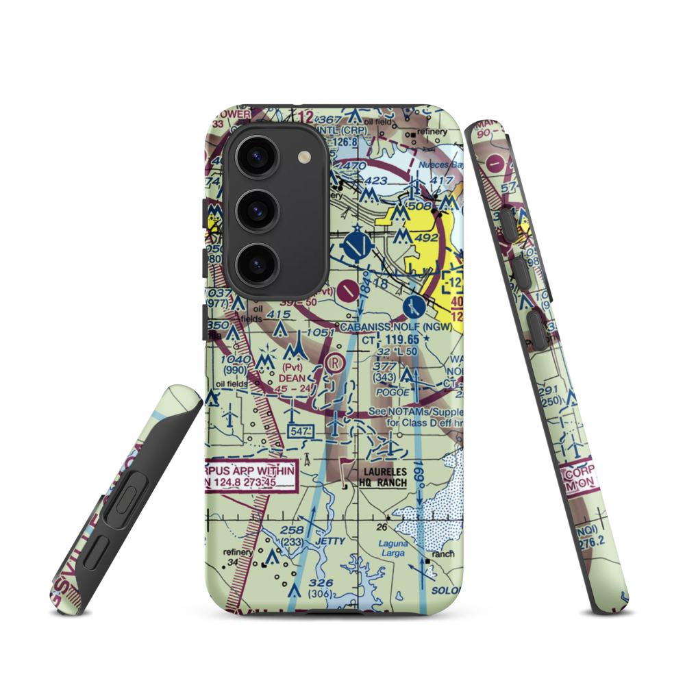 Dean Airport (69TA) VFR Sectional Samsung Phone Case Samsung Galaxy S23 model shown