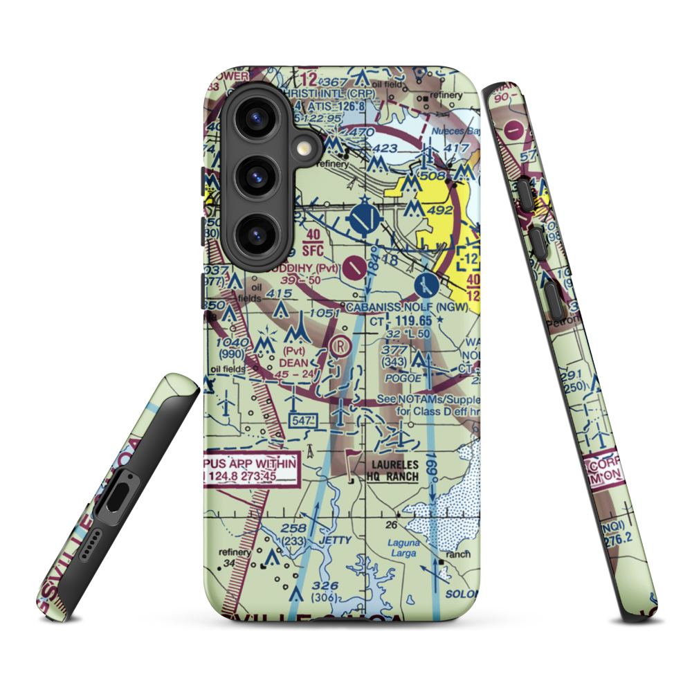 Dean Airport (69TA) VFR Sectional Samsung Phone Case Samsung Galaxy S24 Plus model shown