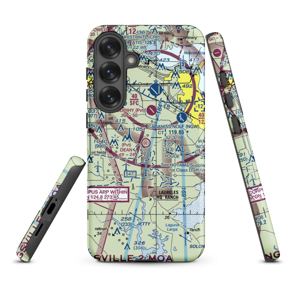 Dean Airport (69TA) VFR Sectional Samsung Phone Case Samsung Galaxy S25 Plus model shown