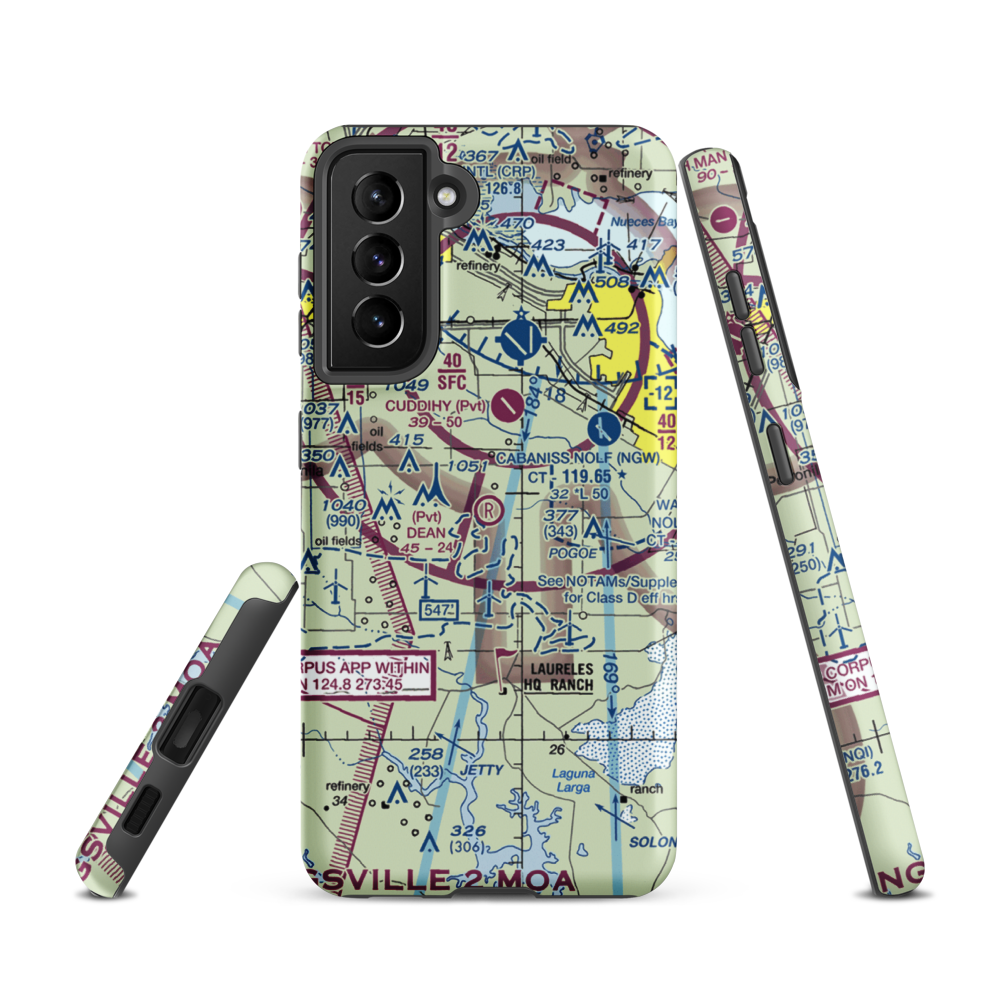 Dean Airport (69TA) VFR Sectional Samsung Phone Case Samsung Galaxy S21 model shown