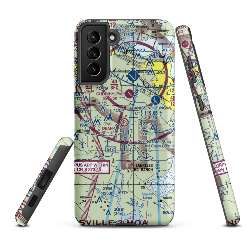 Dean Airport (69TA) VFR Sectional Samsung Phone Case Samsung Galaxy S21 Plus model shown