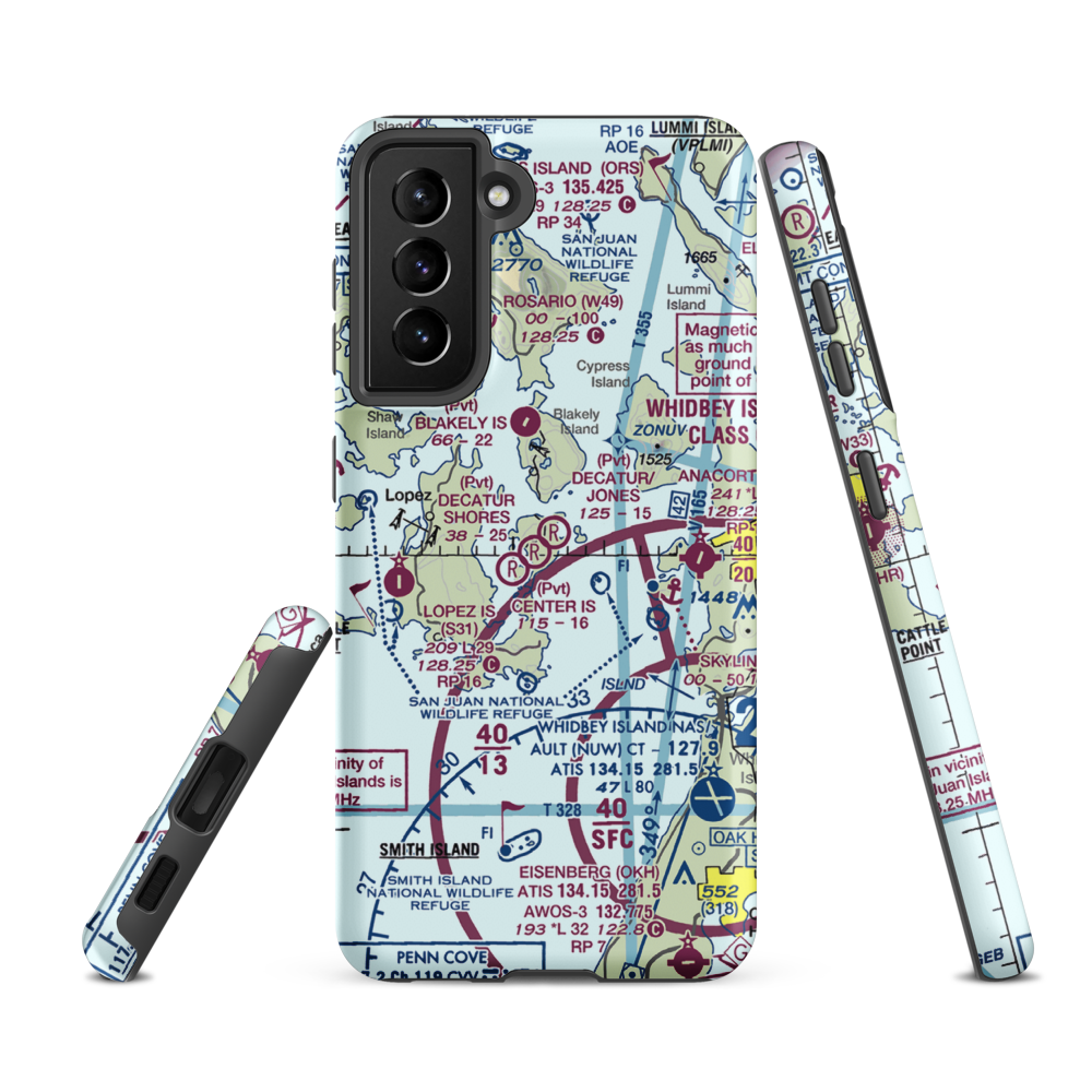Decatur /Jones/ Airport (WA18) VFR Sectional Samsung Phone Case Samsung Galaxy S21 Ultra model shown