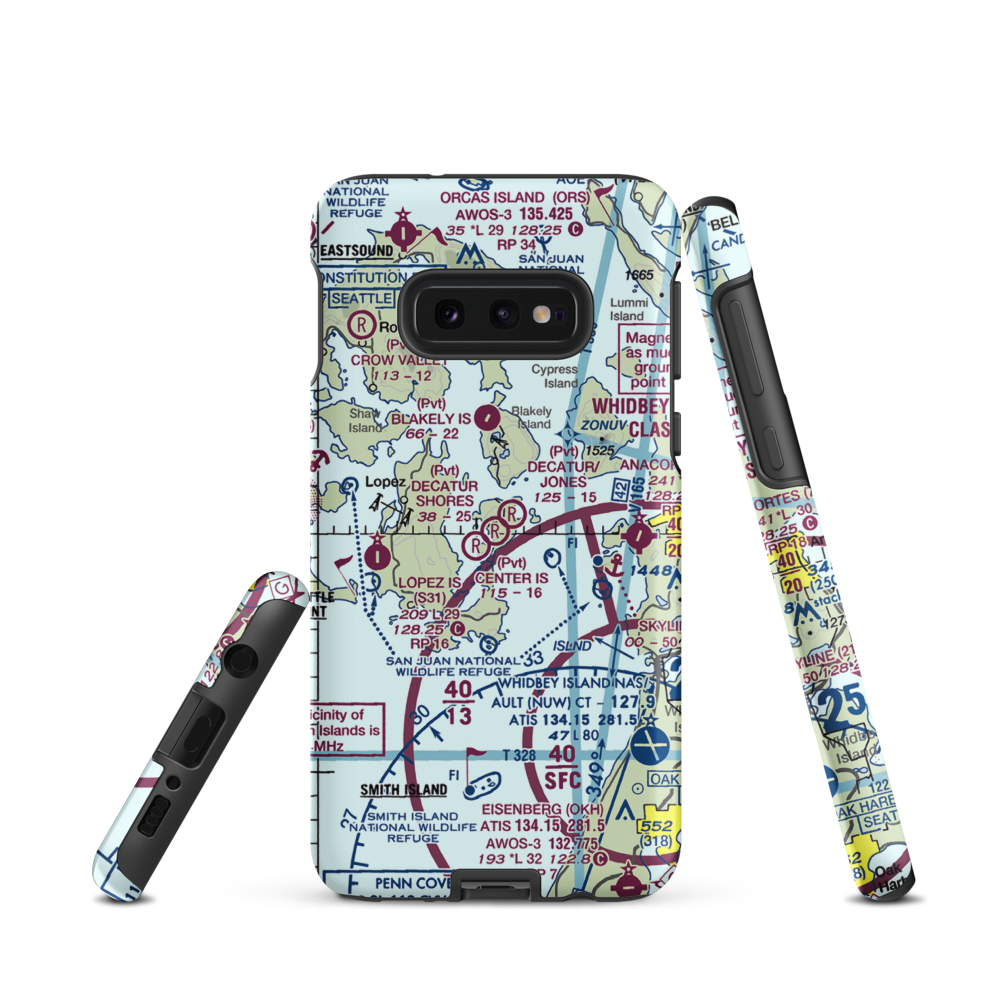 Decatur Shores Airport (DTR) VFR Sectional Samsung Phone Case Samsung Galaxy S10e model shown