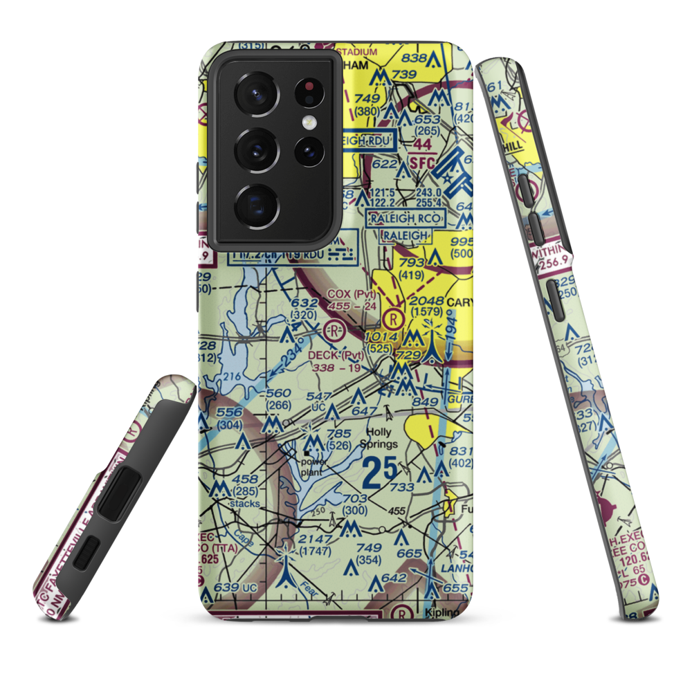 Deck Airpark (NC11) VFR Sectional Samsung Phone Case Samsung Galaxy S21 Plus model shown