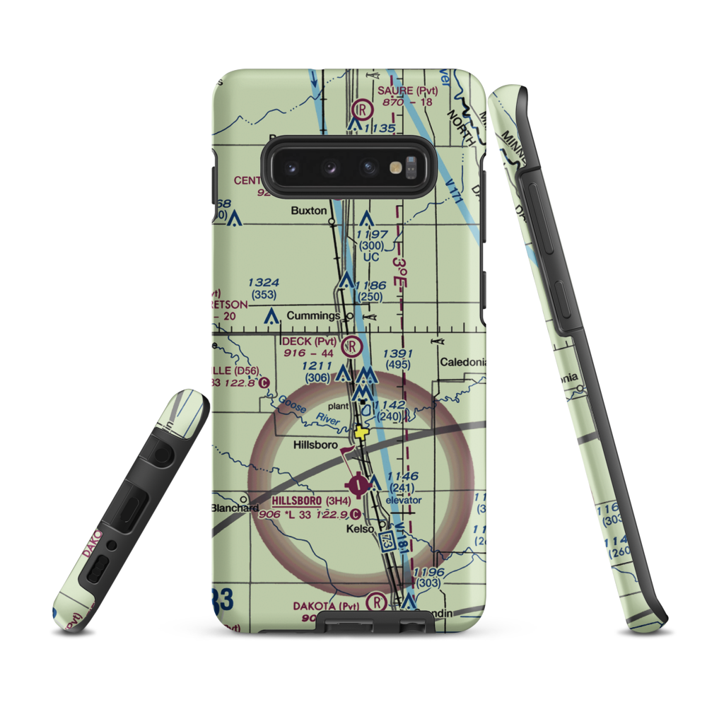 Deck Airport (5ND9) VFR Sectional Samsung Phone Case Samsung Galaxy S10 Plus model shown