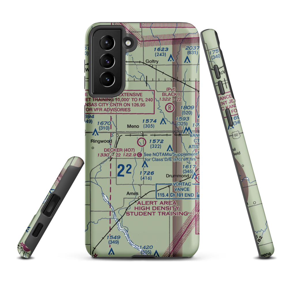 Decker Field (4O7) VFR Sectional Samsung Phone Case Samsung Galaxy S21 FE model shown
