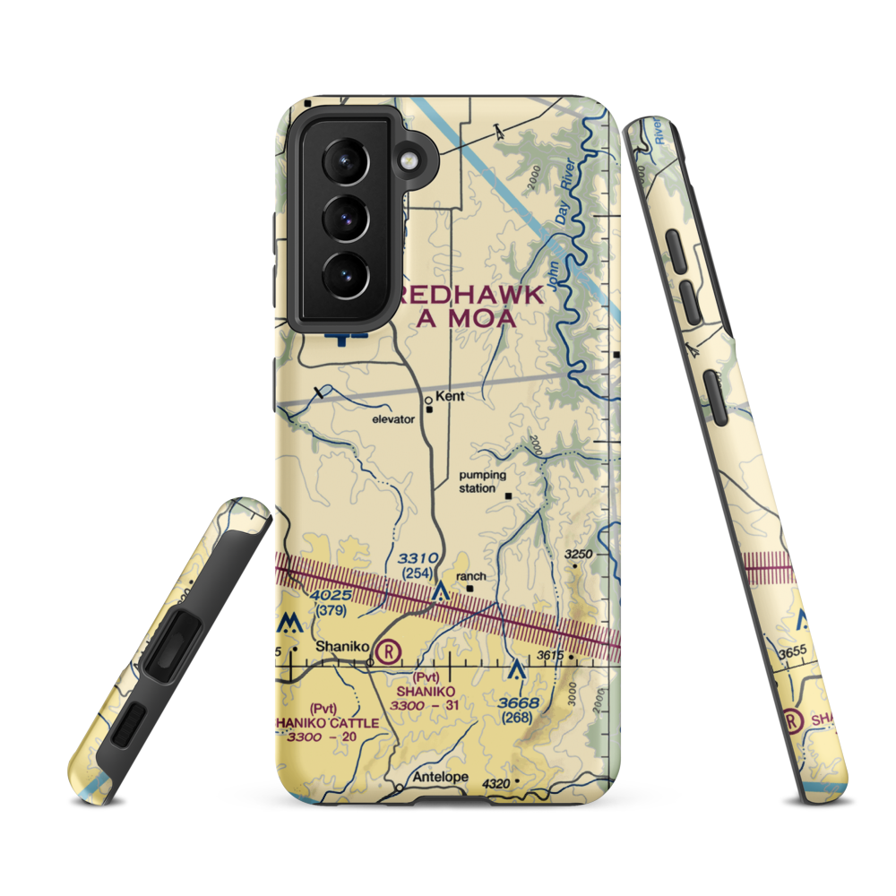 Decker Ranch Airport (OL04) VFR Sectional Samsung Phone Case Samsung Galaxy S21 FE model shown