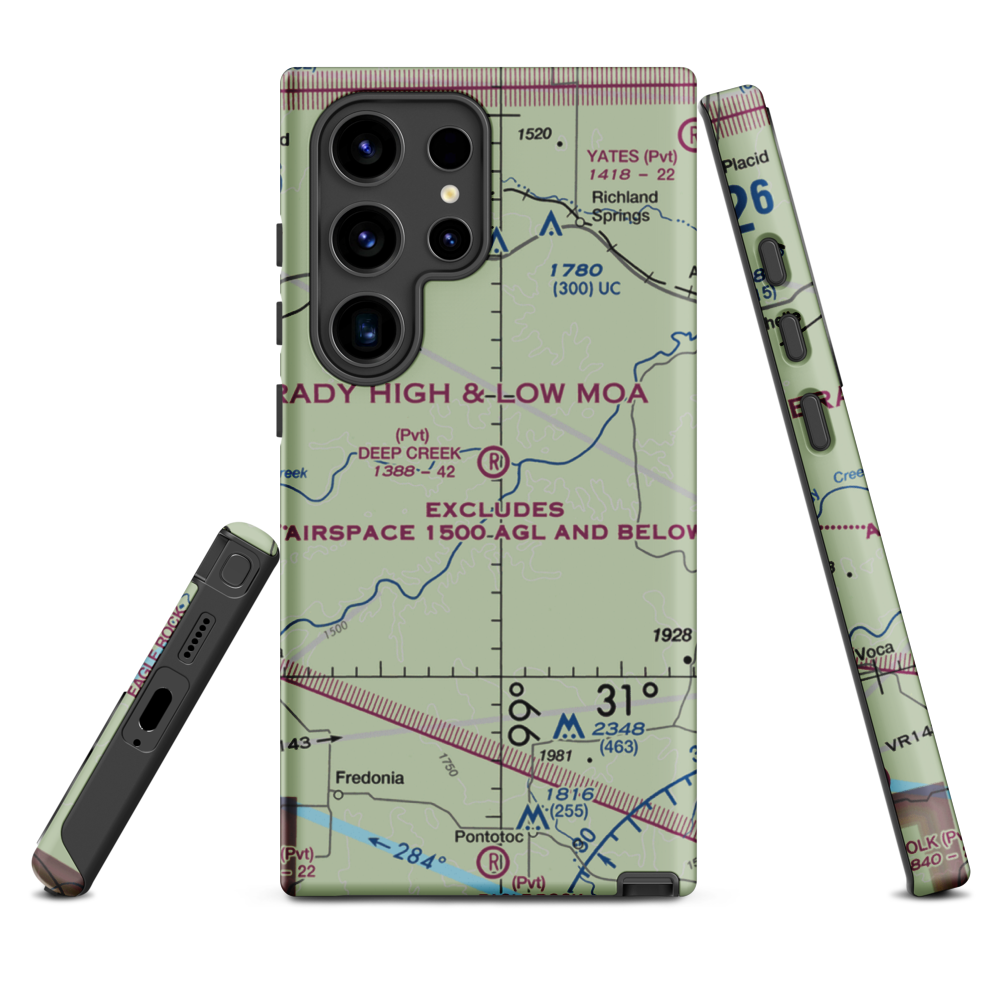Deep Creek Ranch Airport (XS61) VFR Sectional Samsung Phone Case Samsung Galaxy S24 Ultra model shown