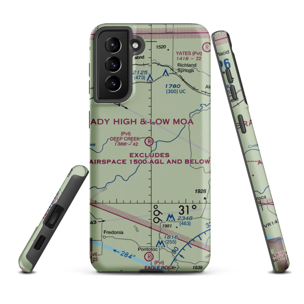 Deep Creek Ranch Airport (XS61) VFR Sectional Samsung Phone Case Samsung Galaxy S21 Plus model shown