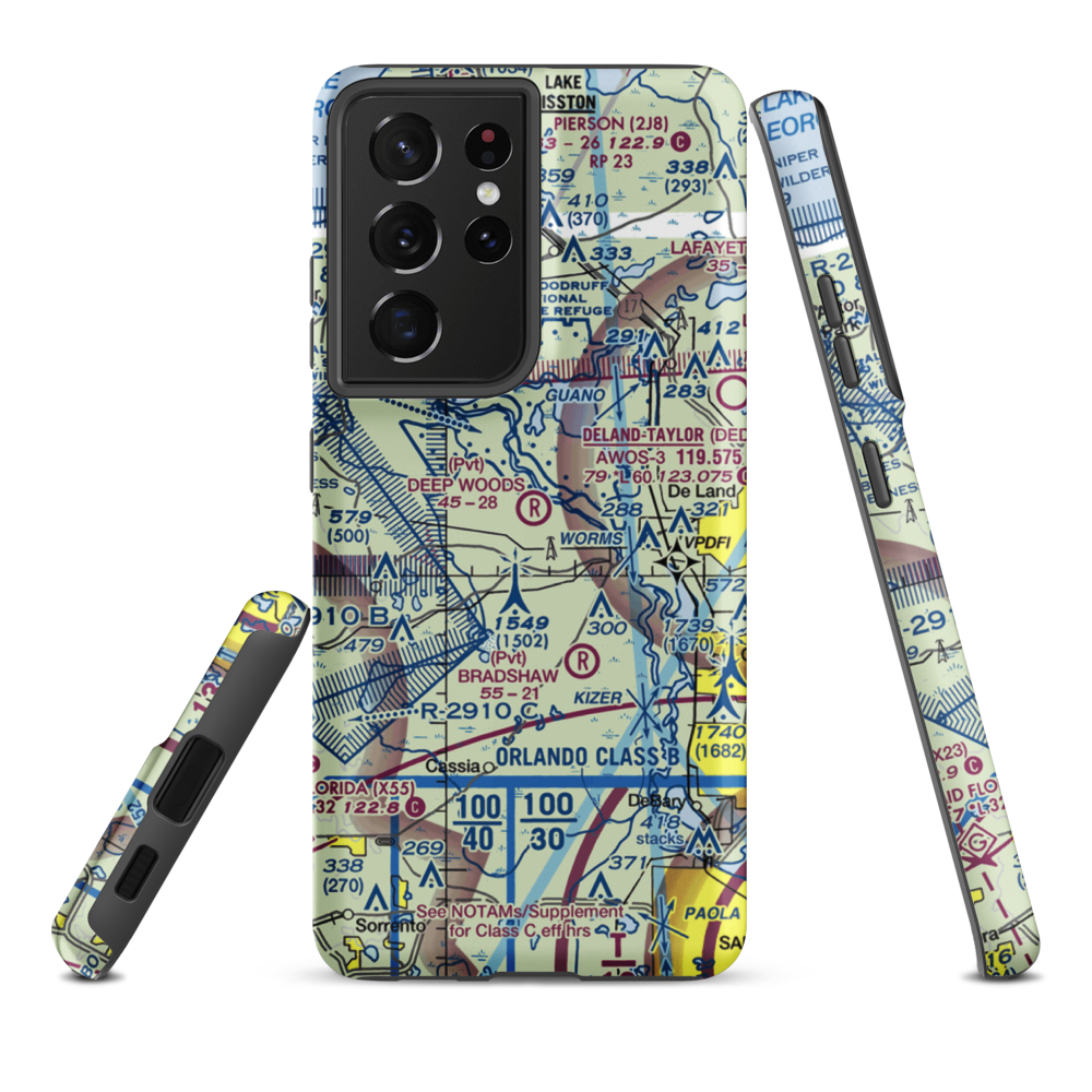 Deep Woods Ranch Airport (FD86) VFR Sectional Samsung Phone Case Samsung Galaxy S21 Ultra model shown