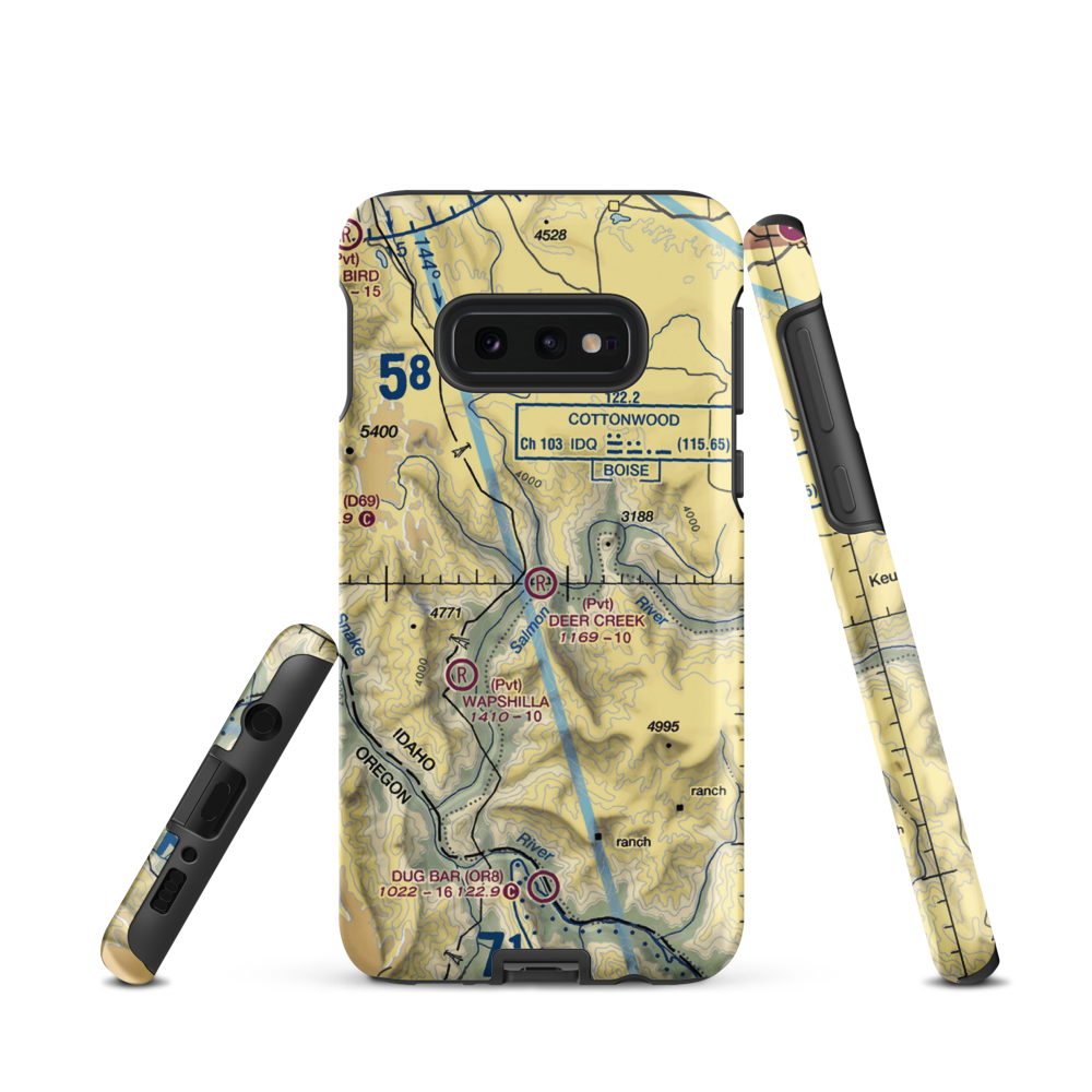 Deer Creek Airport (95ID) VFR Sectional Samsung Phone Case Samsung Galaxy S10e model shown