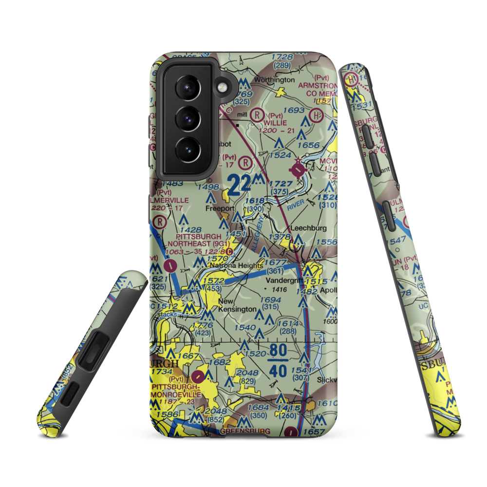 Deer Lakes Seaplane Base (PN65) VFR Sectional Samsung Phone Case Samsung Galaxy S21 FE model shown