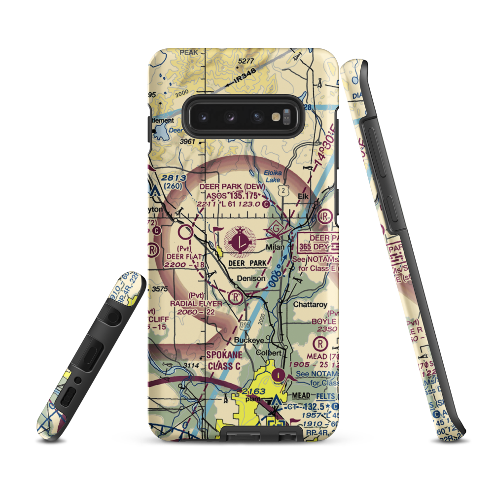 Deer Park Airport (DEW) VFR Sectional Samsung Phone Case Samsung Galaxy S10 Plus model shown