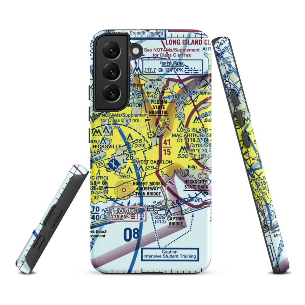Deer Park Airport (DPK) VFR Sectional Samsung Phone Case Samsung Galaxy S22 Plus model shown