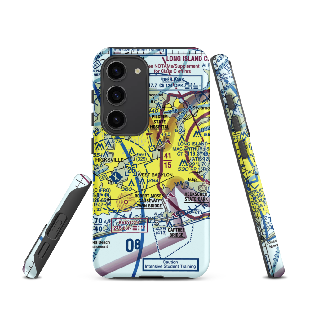 Deer Park Airport (DPK) VFR Sectional Samsung Phone Case Samsung Galaxy S23 model shown