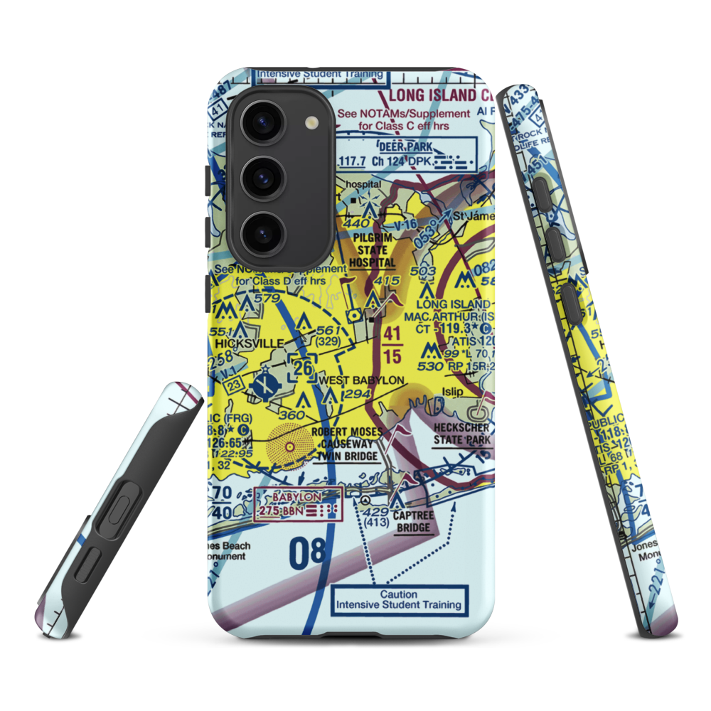 Deer Park Airport (DPK) VFR Sectional Samsung Phone Case Samsung Galaxy S23 Plus model shown