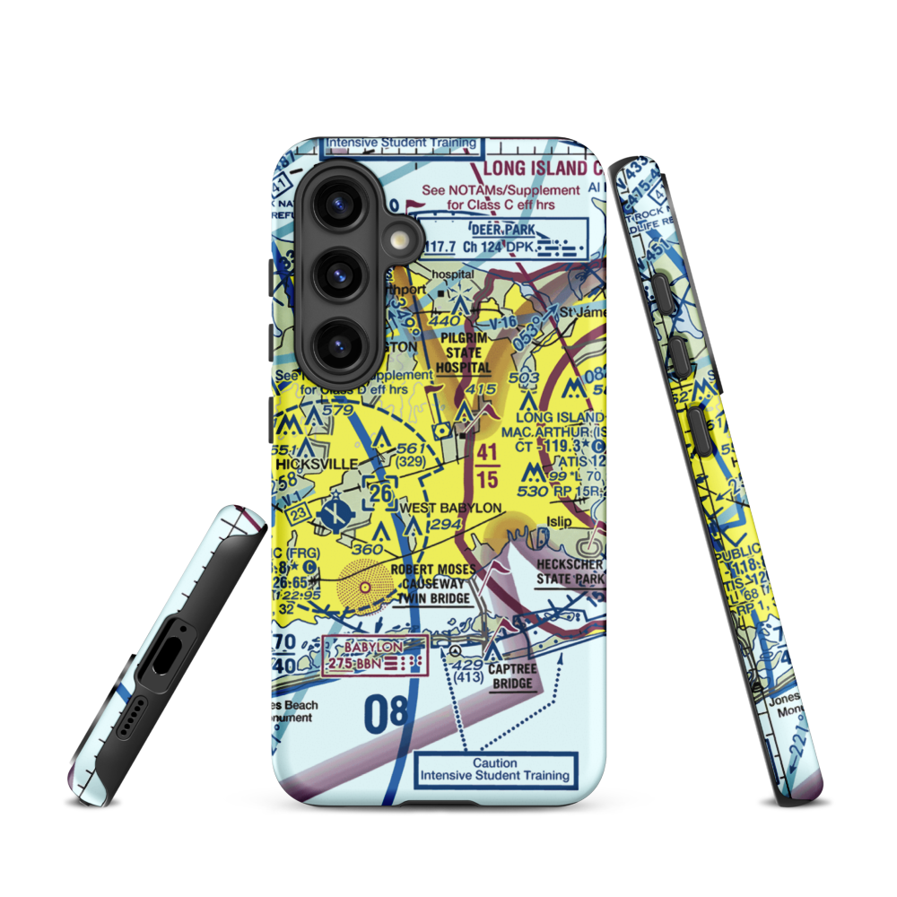 Deer Park Airport (DPK) VFR Sectional Samsung Phone Case Samsung Galaxy S24 model shown