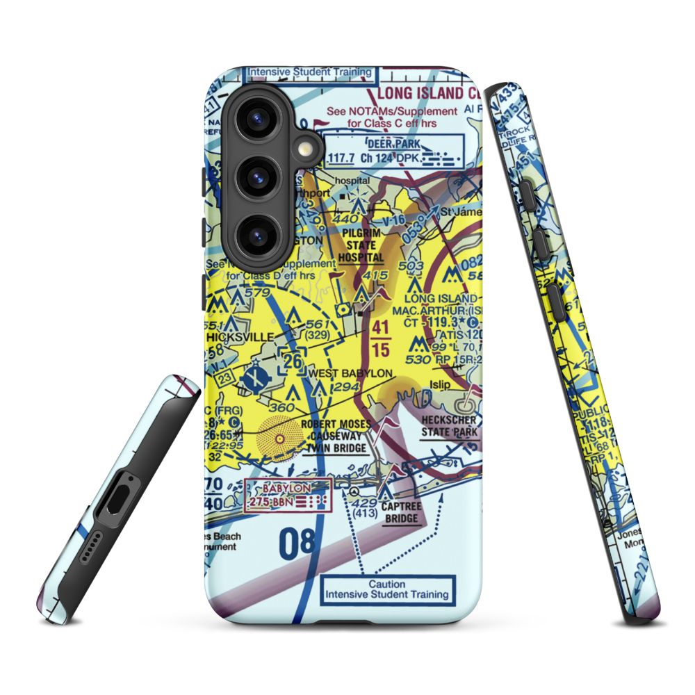 Deer Park Airport (DPK) VFR Sectional Samsung Phone Case Samsung Galaxy S24 Plus model shown