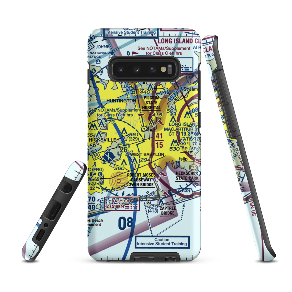 Deer Park Airport (DPK) VFR Sectional Samsung Phone Case Samsung Galaxy S10 Plus model shown