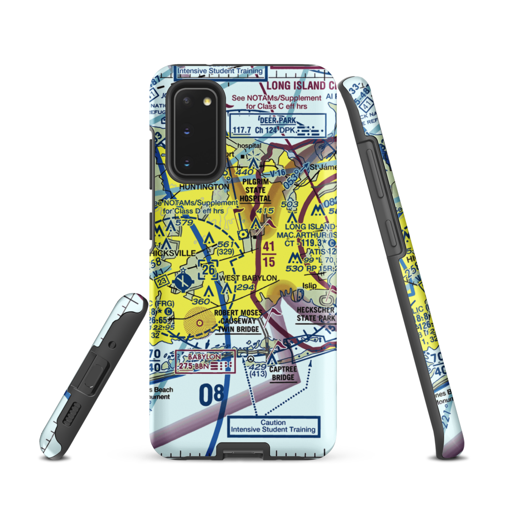 Deer Park Airport (DPK) VFR Sectional Samsung Phone Case Samsung Galaxy S20 model shown
